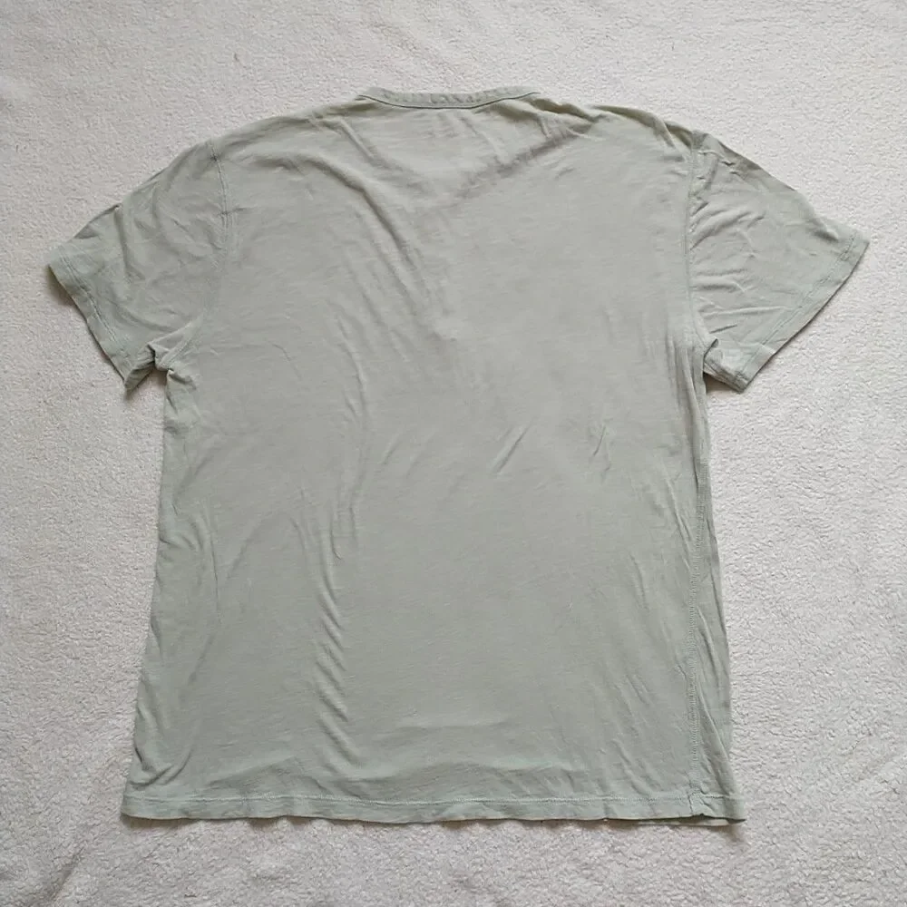 Everlane T Shirt Mens L Green Henley Pullover Tee Slub Cotton Classic Casual - Picture 4 of 9